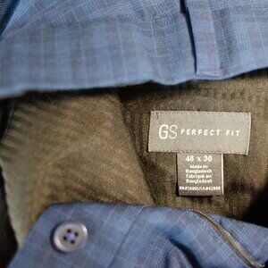 DXL Gold Series Blue Plaid Comfort Stretch Suit Pants 48x30